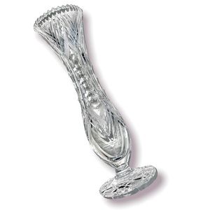 Antique american brilliant cut Crystal Rosebud vase tall